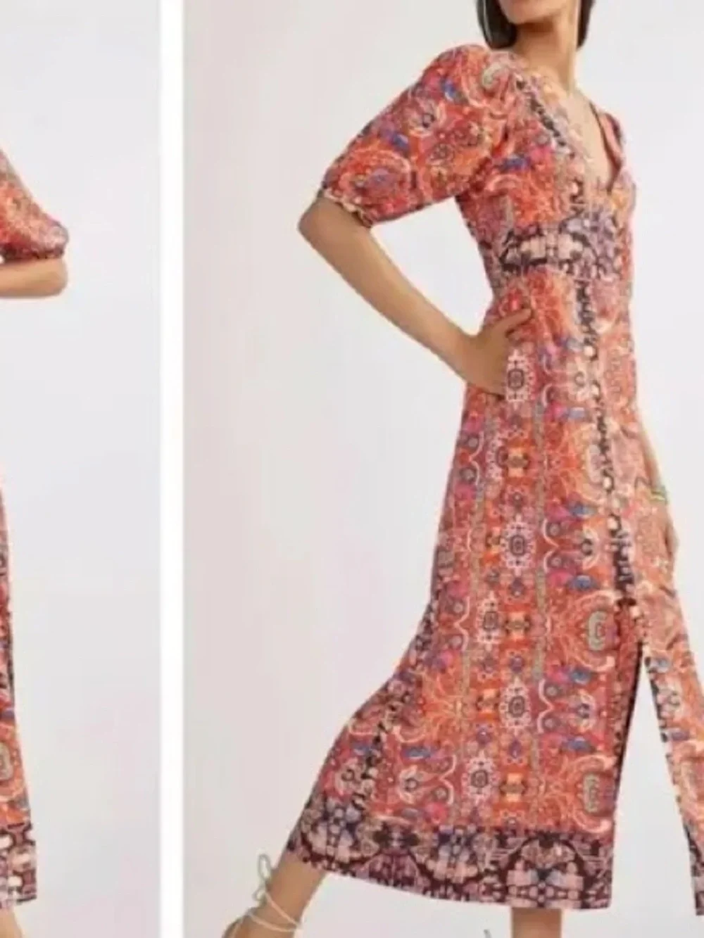 Anthropologie Paisley Button-Front Midi Dress - Picture 6 of 6